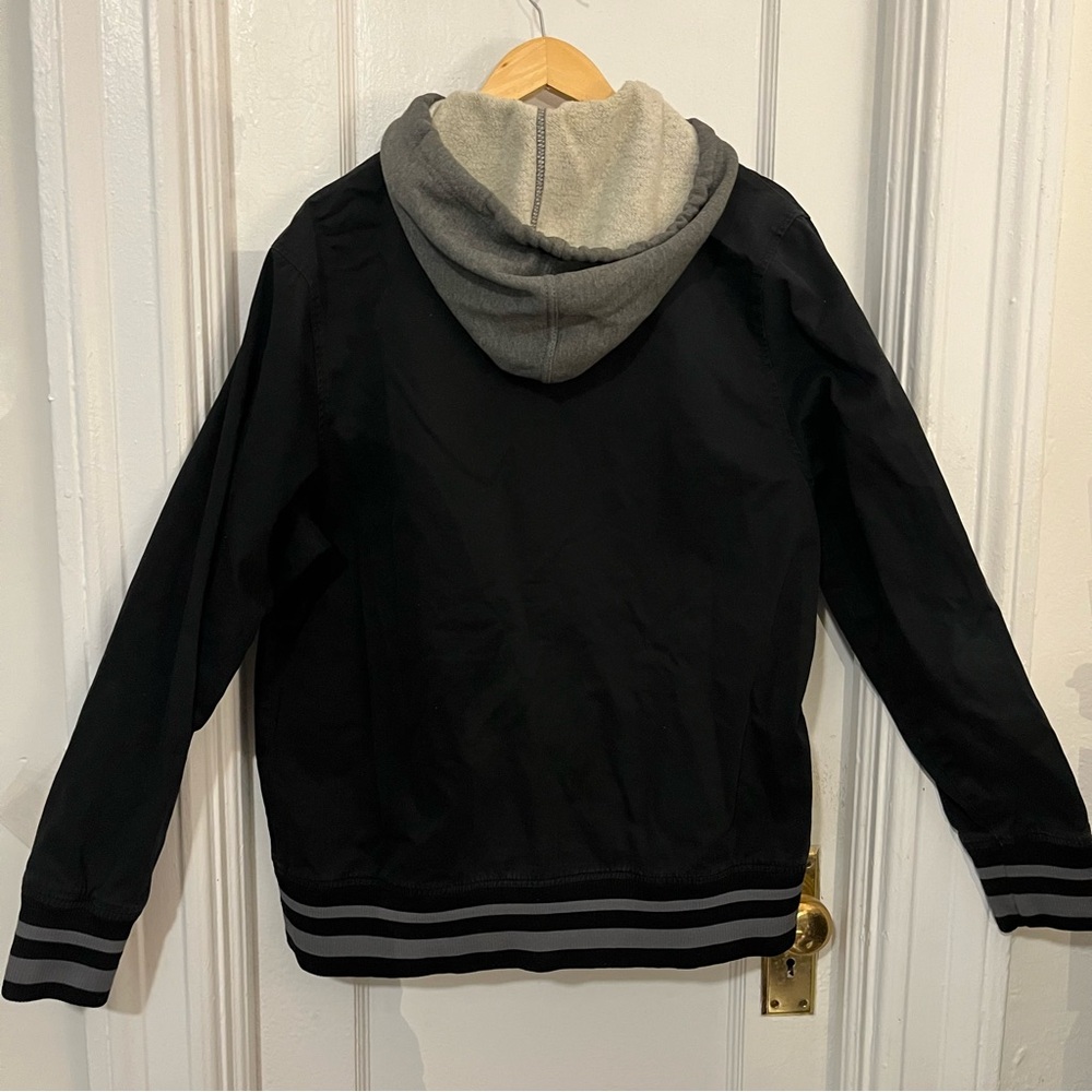 The Hundreds Black Hooded Jacket with Adam Bomb Graphic patch - Picture 3 of 8